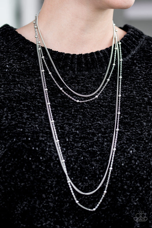 Chicly Casual - silver - Paparazzi necklace