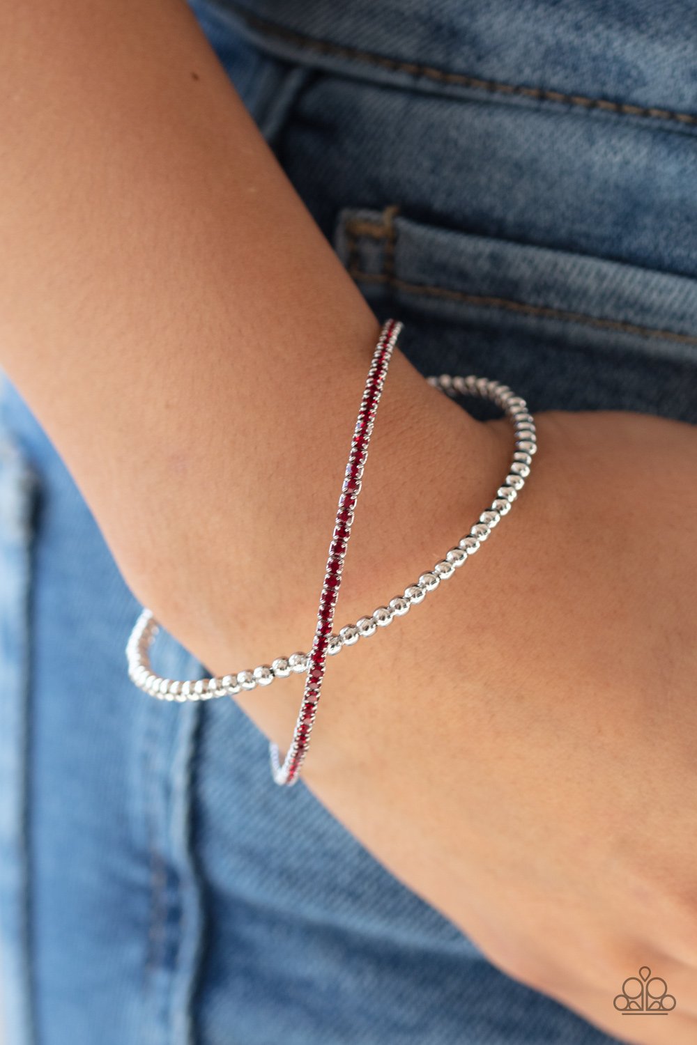 Chicly Crisscrossed-red-Paparazzi bracelet