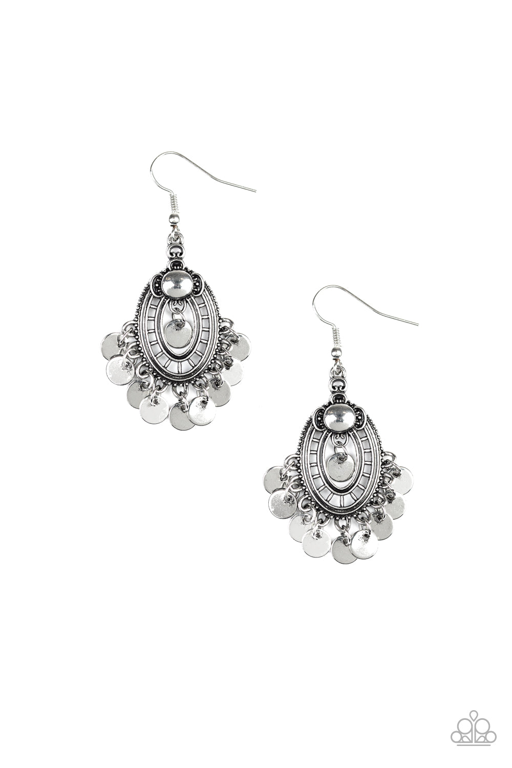 Chime Chic - silver - Paparazzi earrings