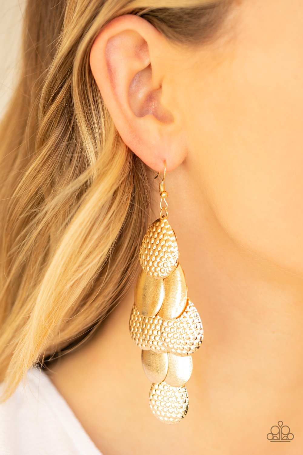 Chime Time-gold-Paparazzi earrings