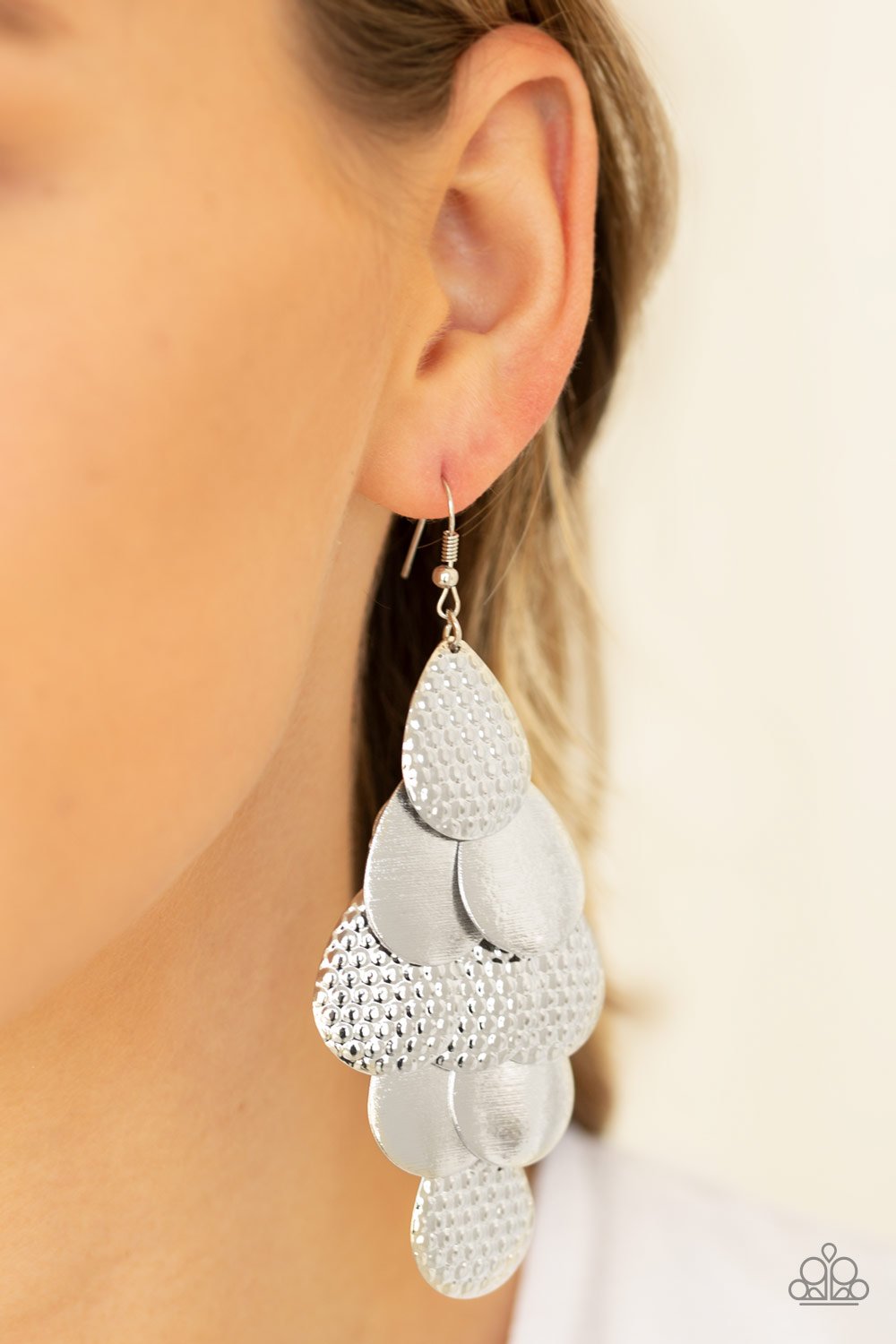 Chime Time-silver-Paparazzi earrings