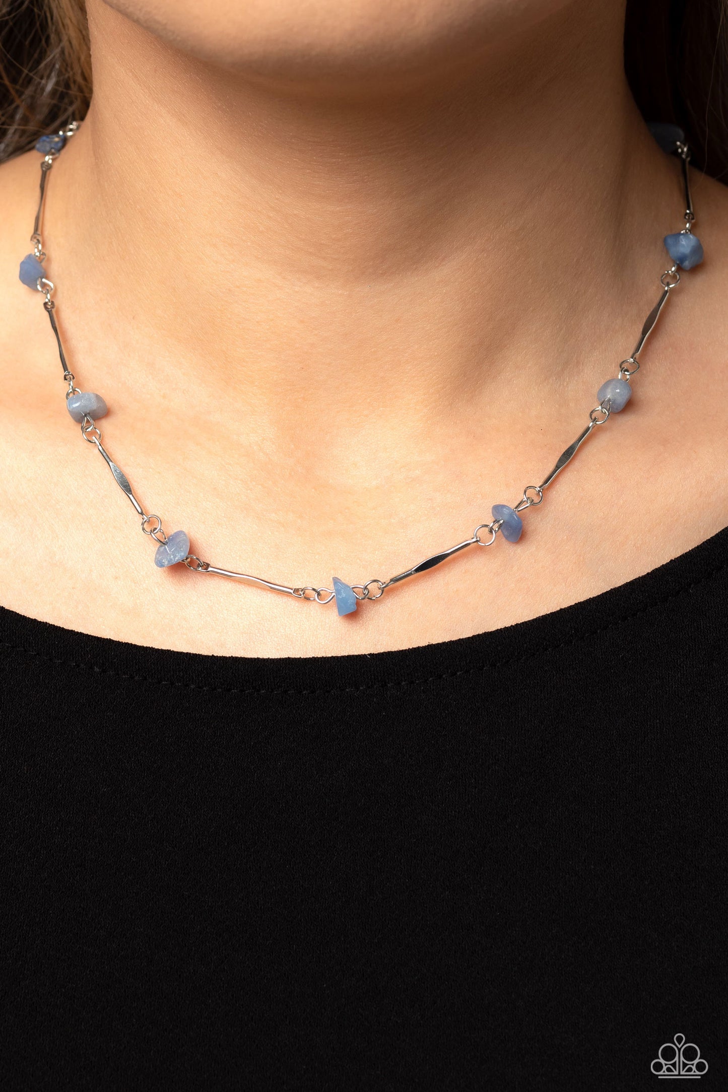 Chiseled Construction - blue - Paparazzi necklace