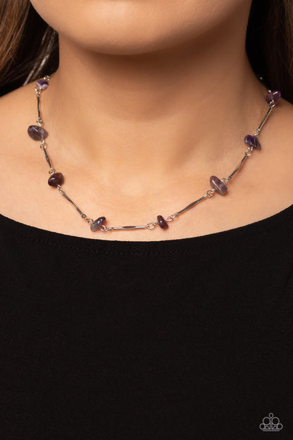 Chiseled Construction - purple - Paparazzi necklace