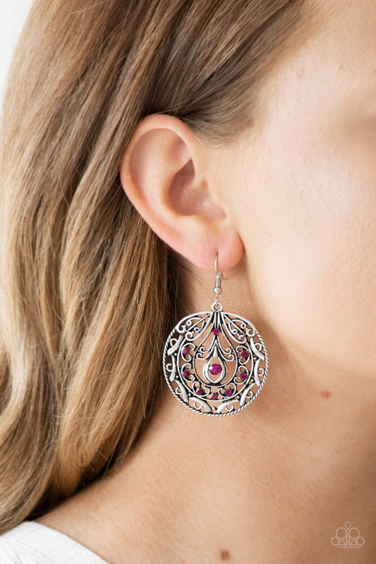Choose to Sparkle-pink-Paparazzi earrings