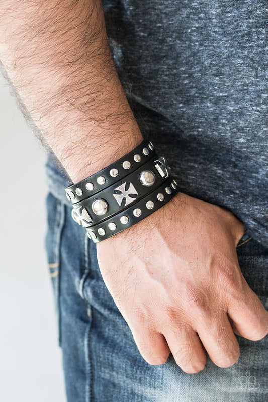Chopper Central-black-Paparazzi MENS bracelet