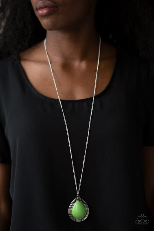 Chroma Courageous-green-Paparazzi necklace