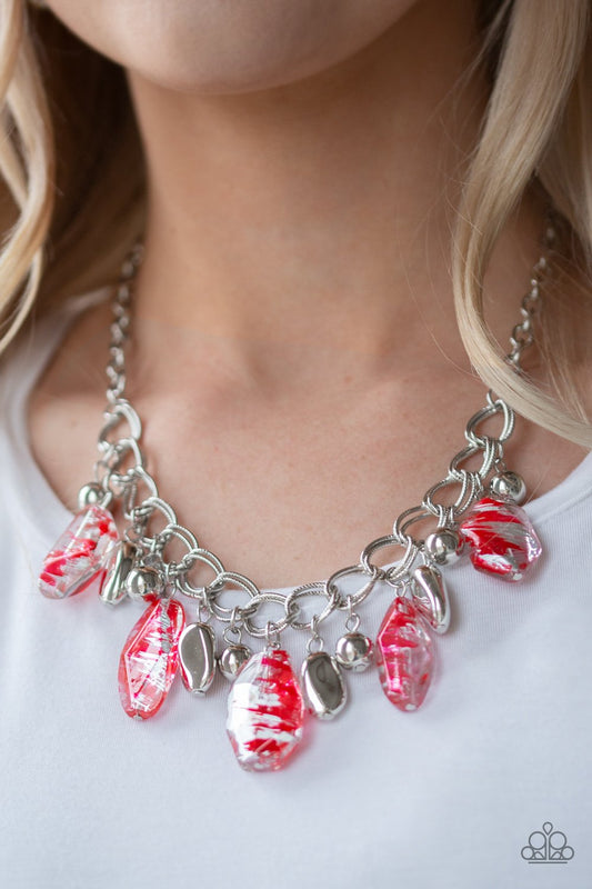 Chroma Drama-red-Paparazzi necklace