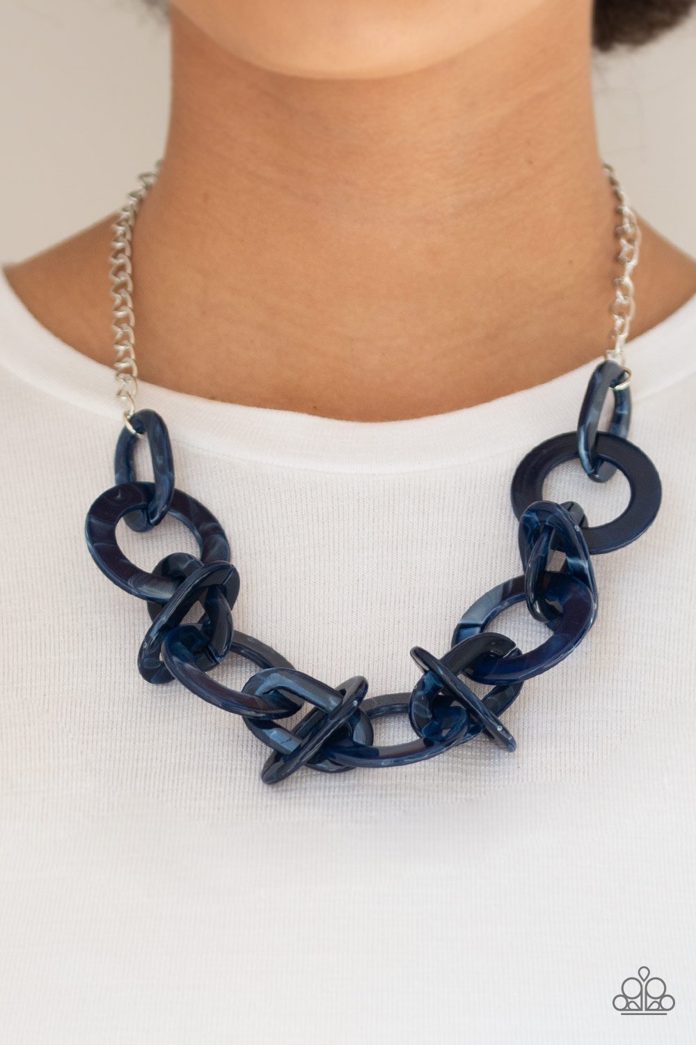 Chromatic Charm-blue-Paparazzi necklace