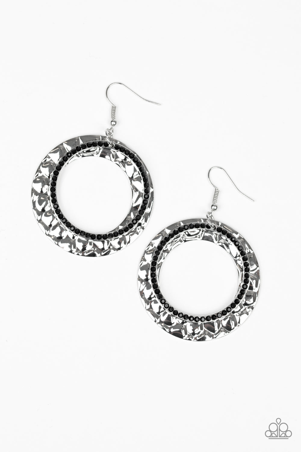 Cinematic Shimmer - black - Paparazzi earrings