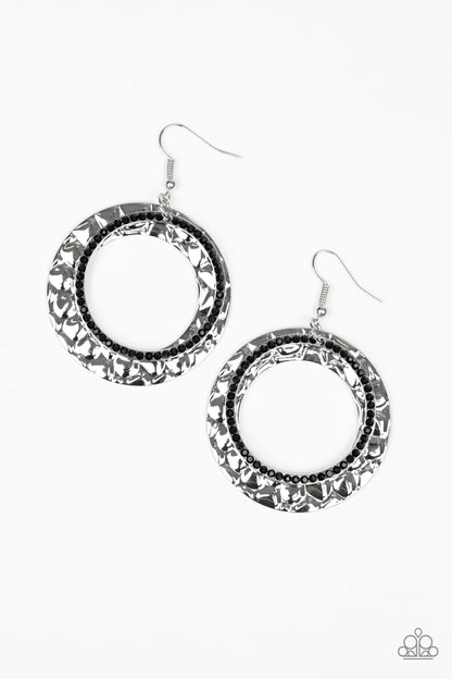 Cinematic Shimmer - black - Paparazzi earrings