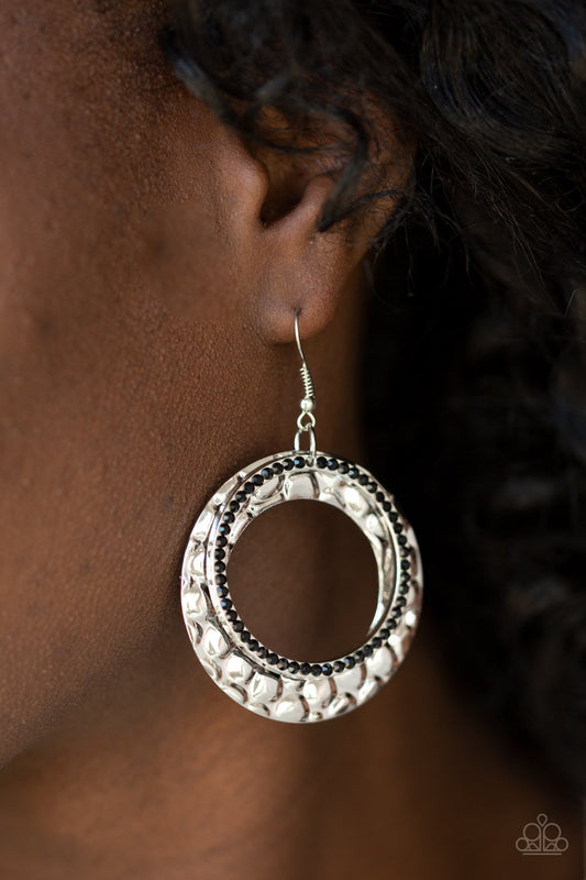 Cinematic Shimmer-black-Paparazzi earrings