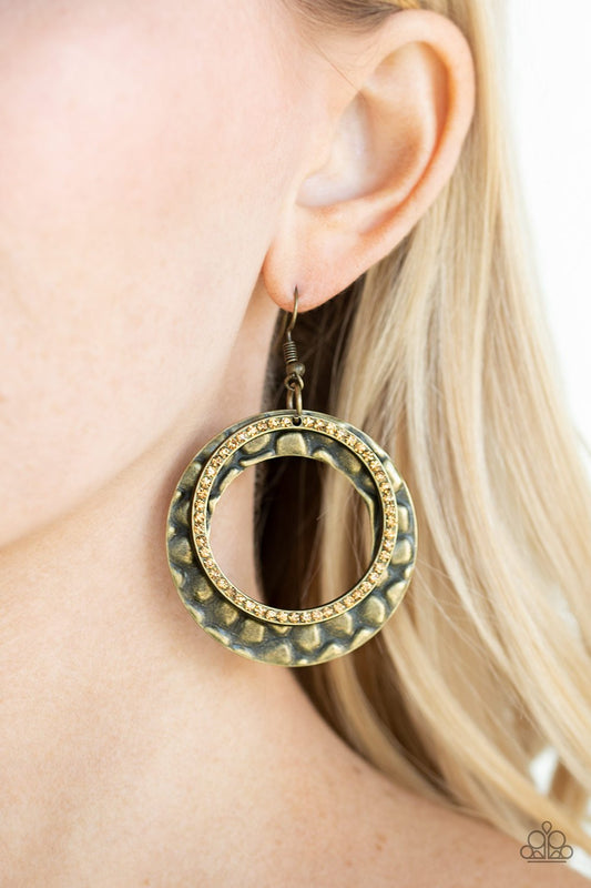 Cinematic Shimmer-brass-Paparazzi earrings