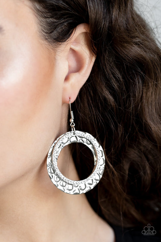 Cinematic Shimmer-white-Paparazzi earrings