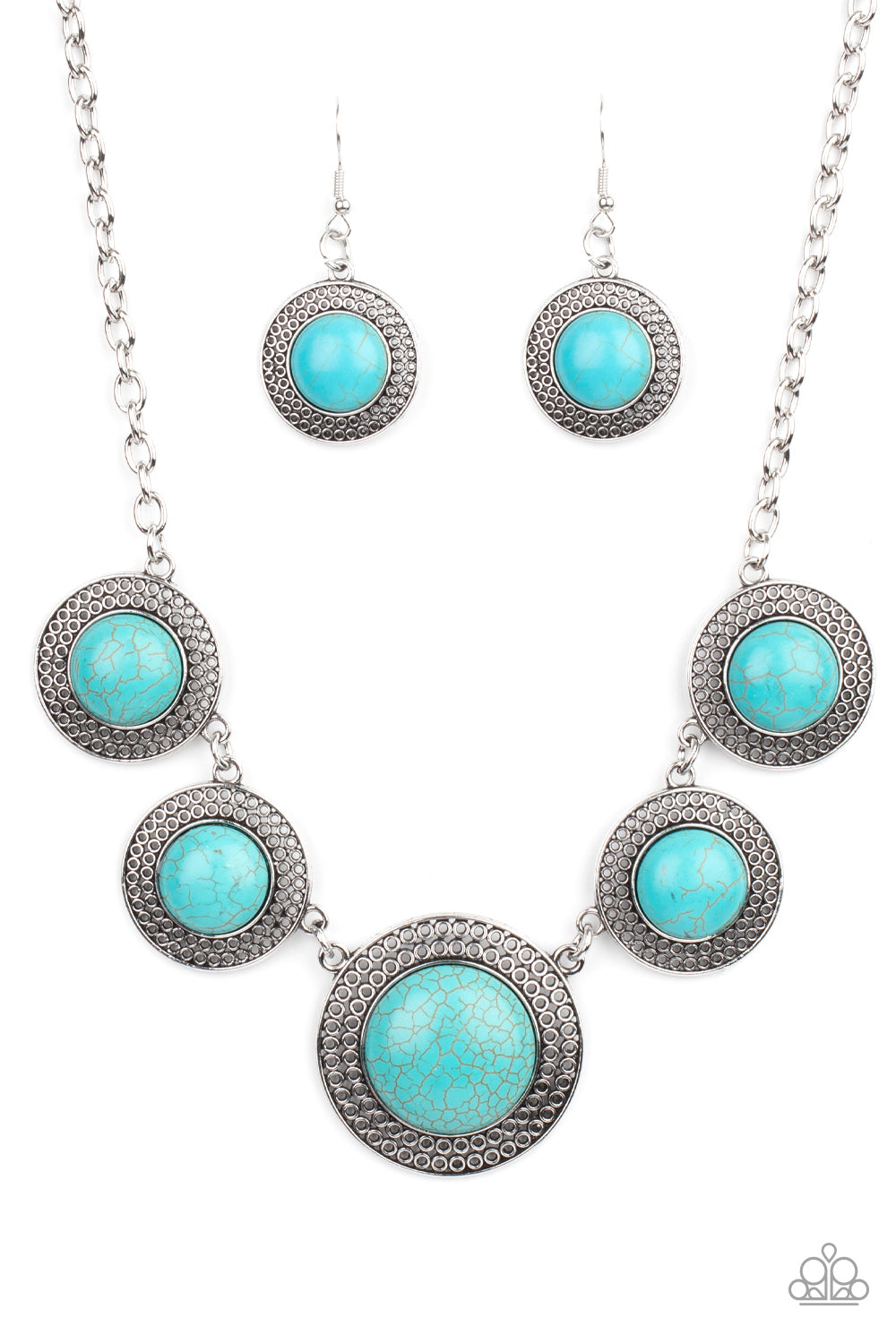 Circle The Wagons - blue - Paparazzi necklace