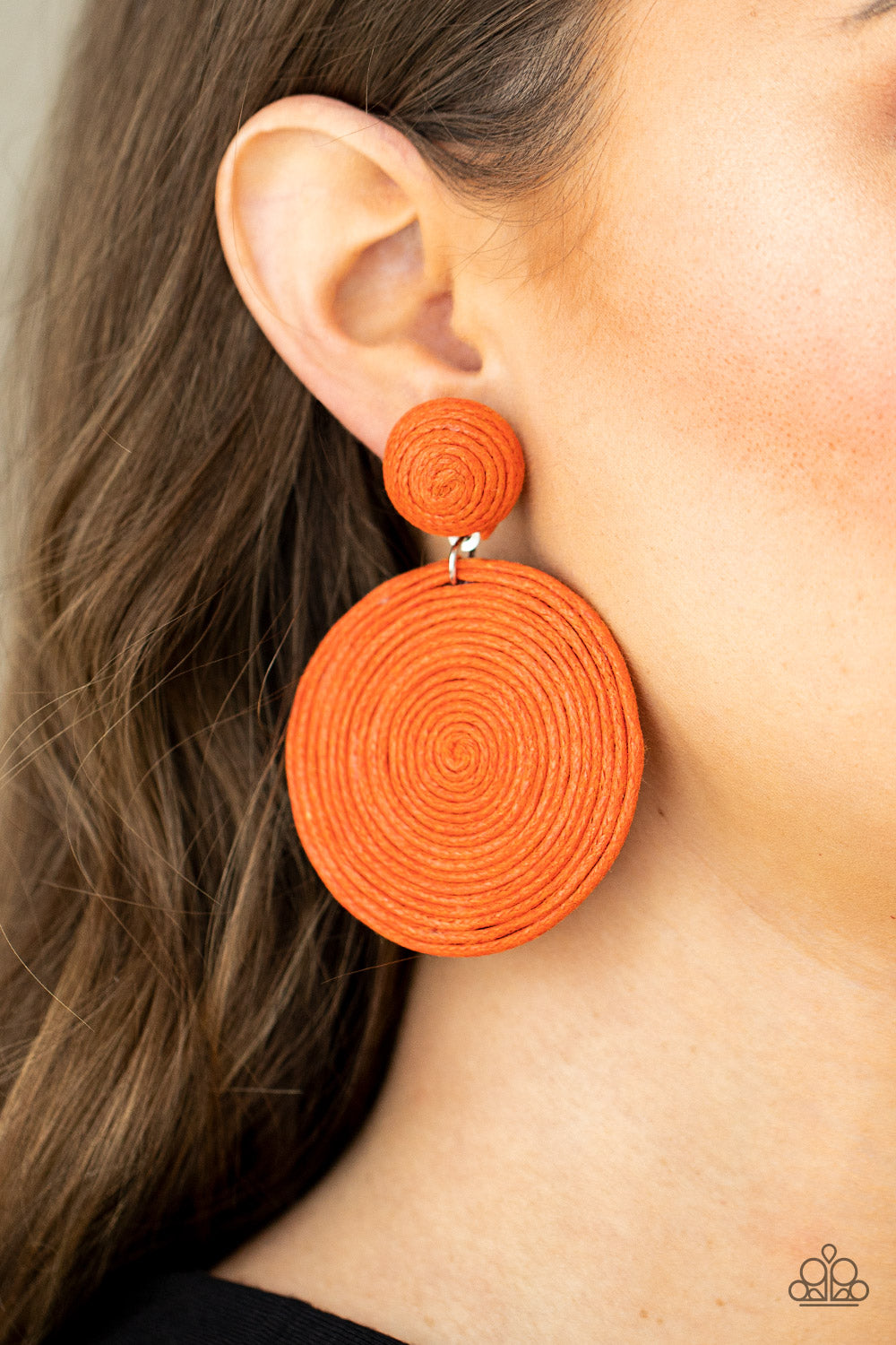 Circulate The Room - orange - Paparazzi earrings