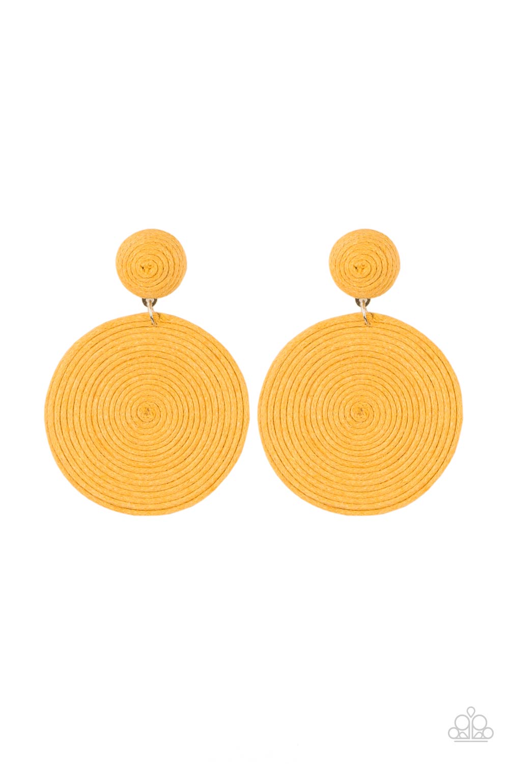 Circulate The Room - yellow - Paparazzi earrings