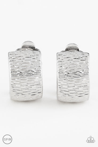 Cirque du Couture - silver - Paparazzi CLIP ON earrings
