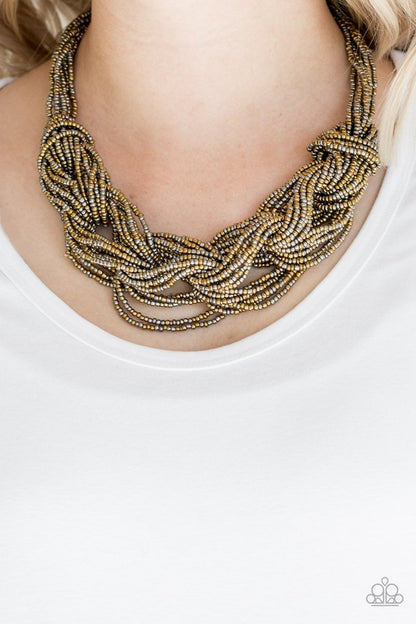 City Catwalk - brass - Paparazzi necklace