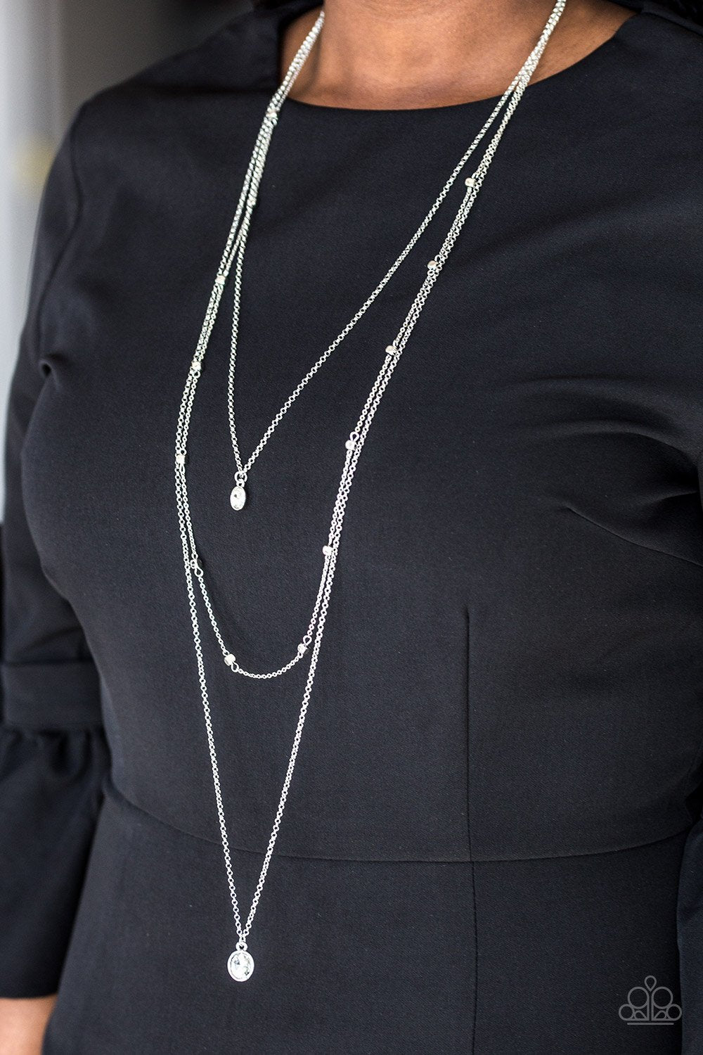 City Blockbuster-white-Paparazzi necklace