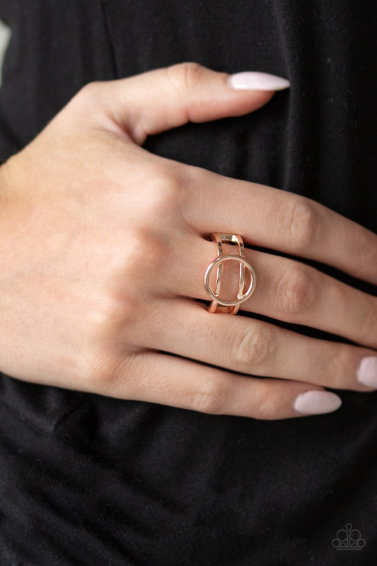 City Center Chic-rose gold-Paparazzi ring