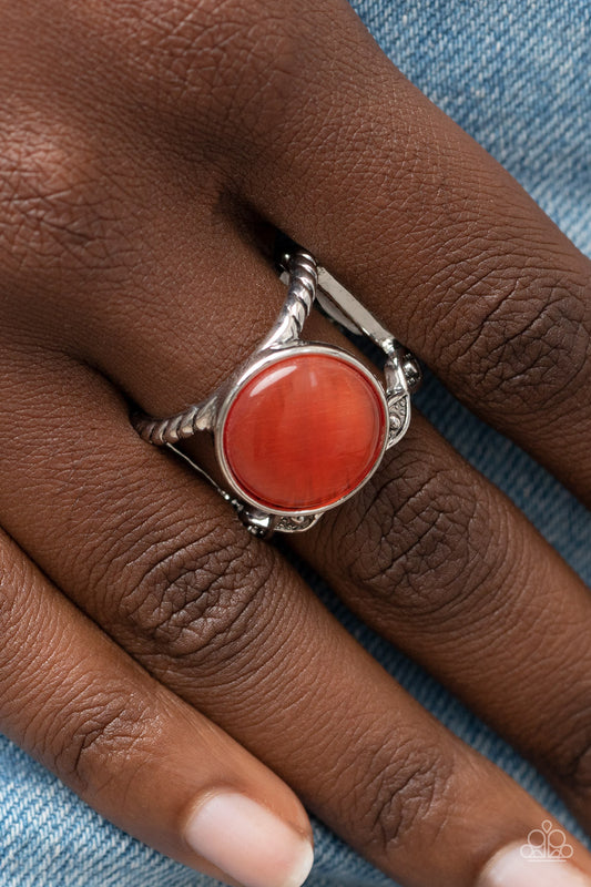 Clairvoyantly Cats Eye - orange - Paparazzi ring