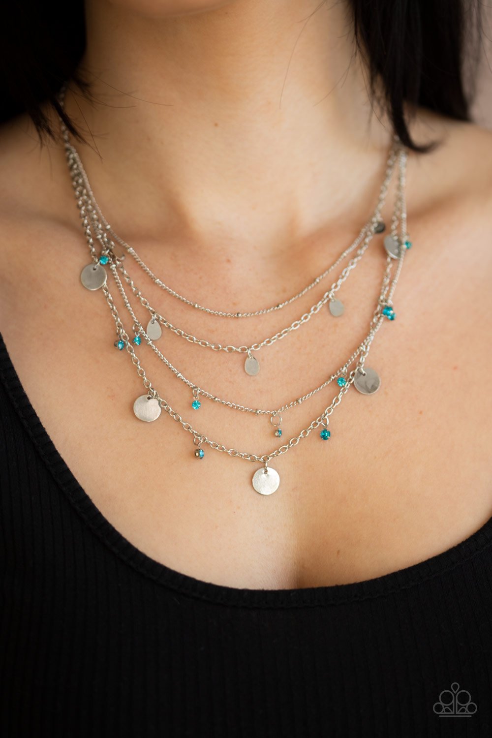 Classic Class Act-blue-Paparazzi necklace