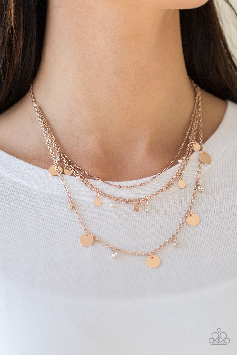 Classic Class Act-rose gold-Paparazzi necklace
