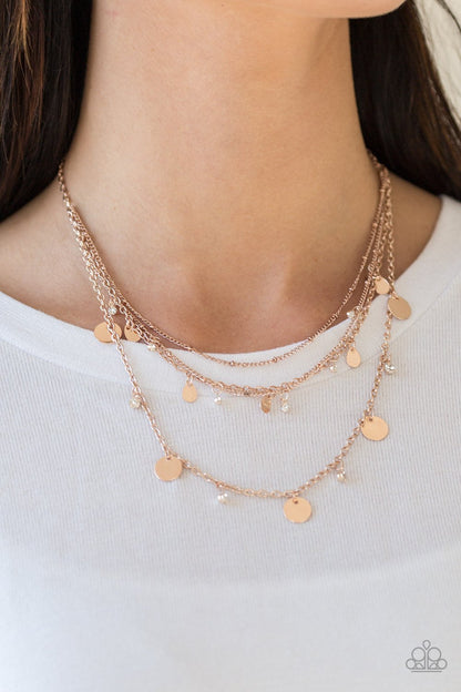 Classic Class Act-rose gold-Paparazzi necklace
