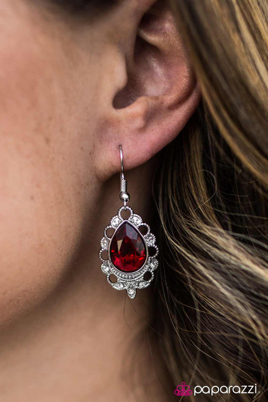 Classy Casanova - Red - Paparazzi earrings