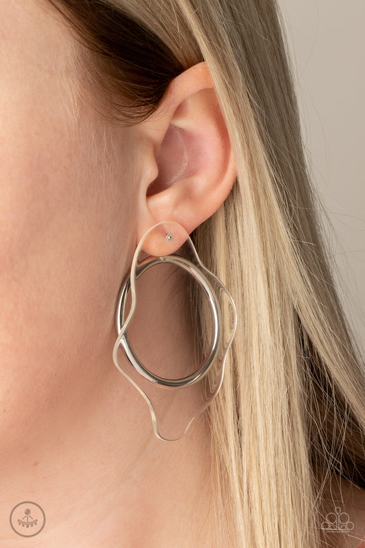 Clear the Way! - white - Paparazzi earrings