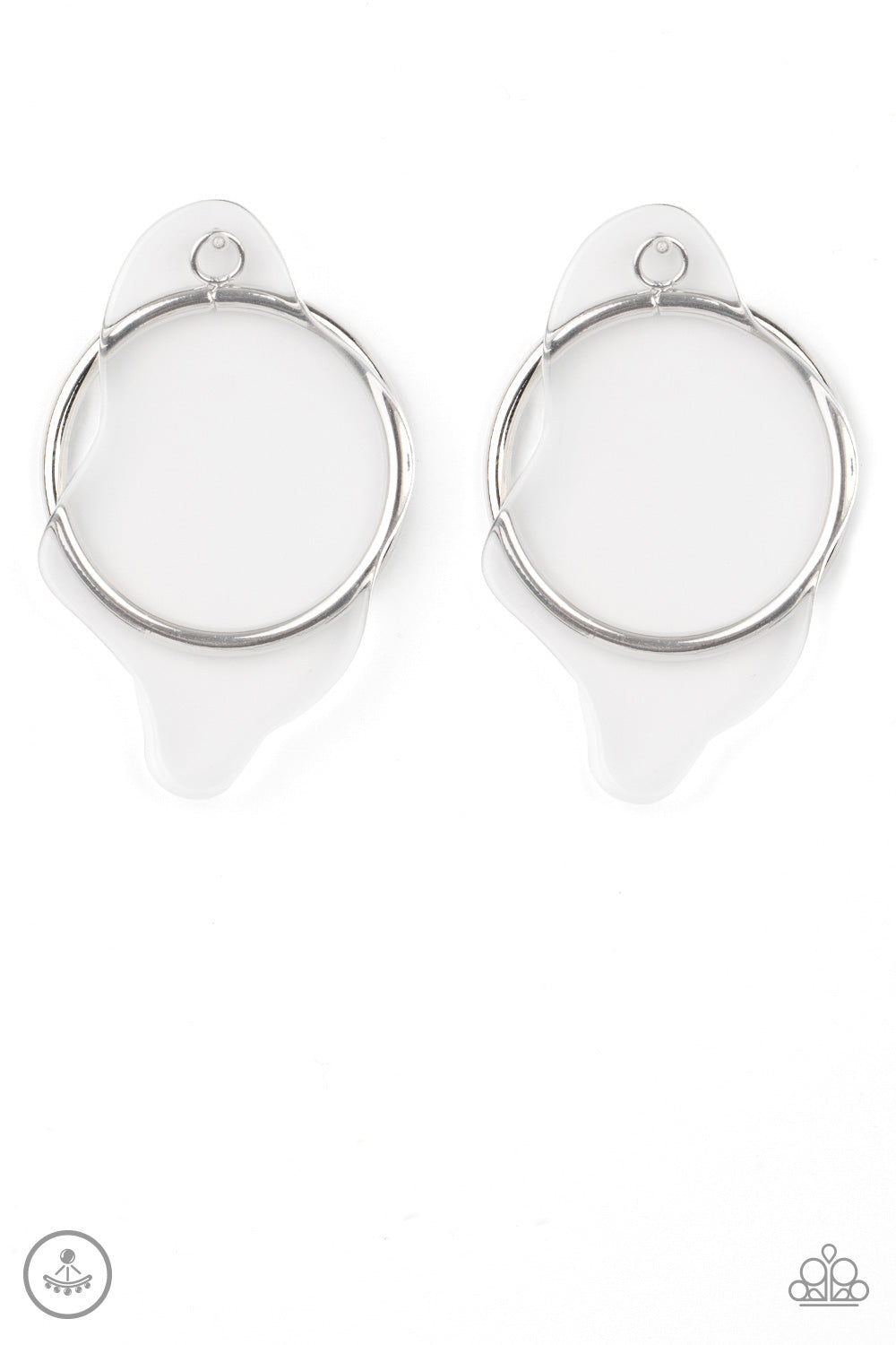 Clear the Way! - white - Paparazzi earrings