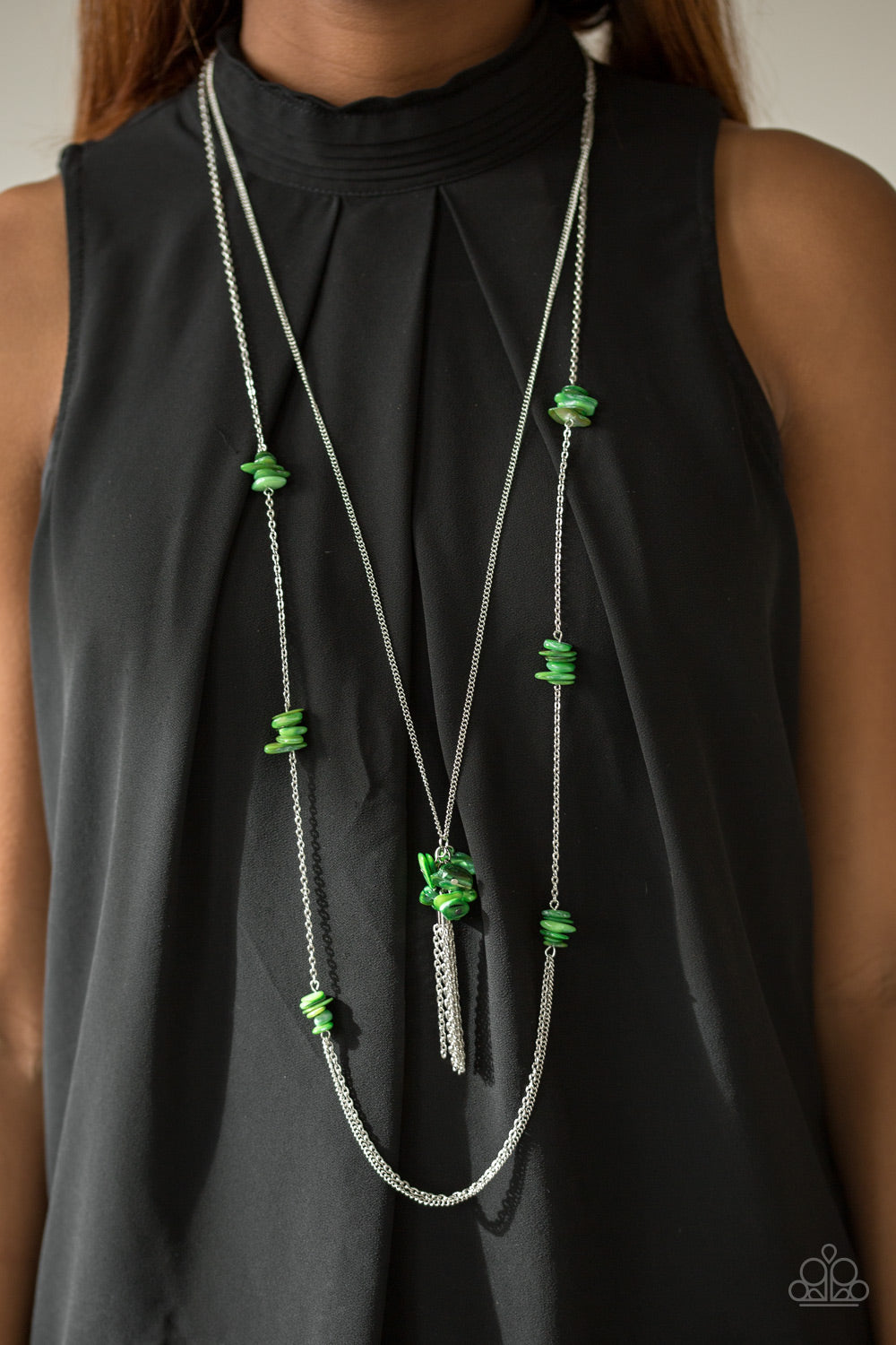 Cliff Cache - green - Paparazzi necklace