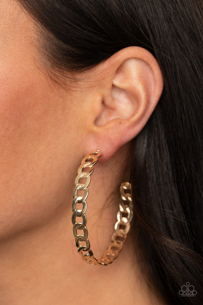 Climate CHAINge - gold - Paparazzi earrings