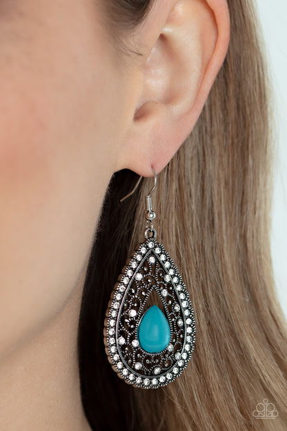 Cloud Nine Couture - blue - Paparazzi earrings