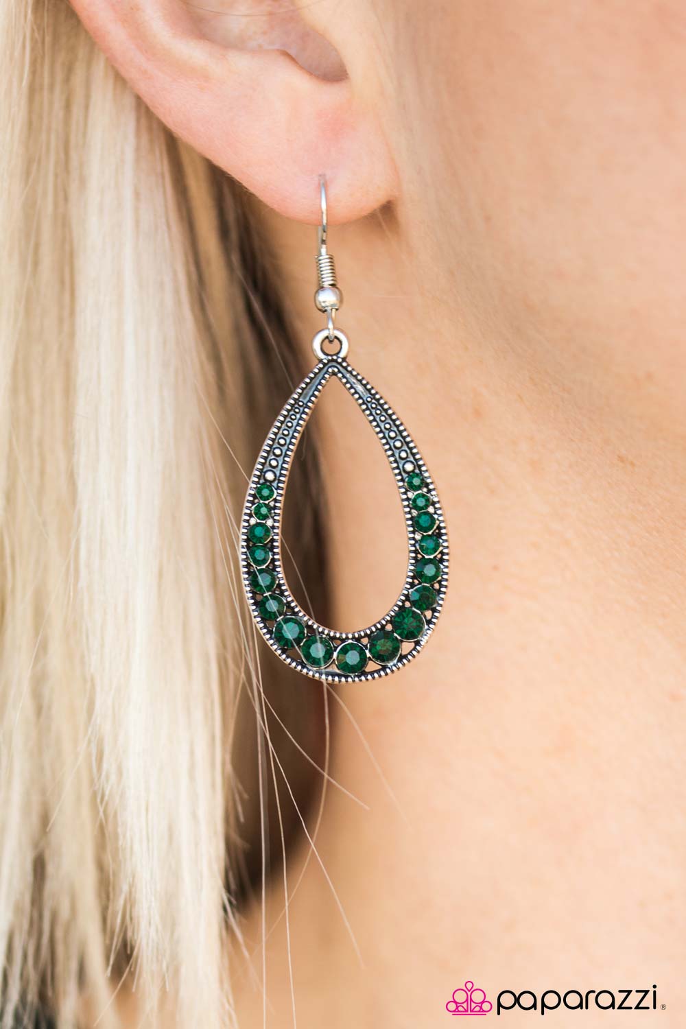Cloudy With A Chance of SPARKLE - Green - Paparazzi earrings