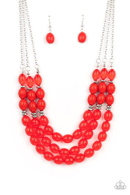 Coastal Cruise - red - Paparazzi necklace
