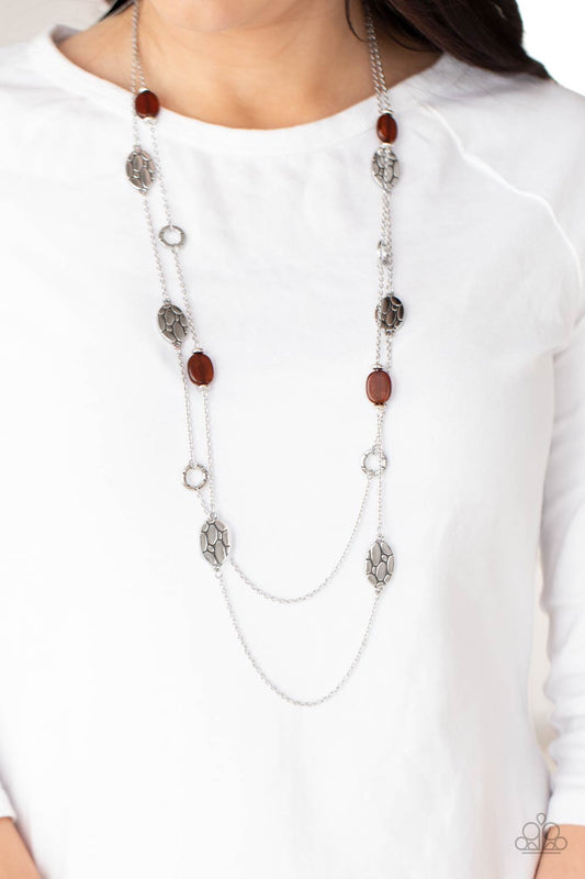 Cobble Creeks - brown - Paparazzi necklace
