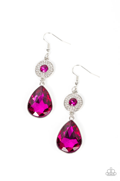 Collecting My Royalties - pink - Paparazzi earrings