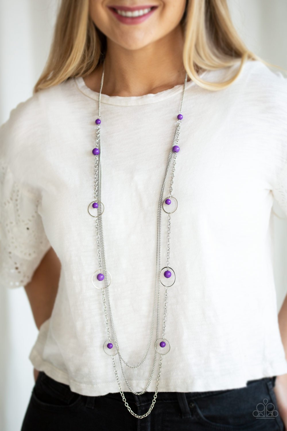 Collectively Carefree-purple-Paparazzi necklace