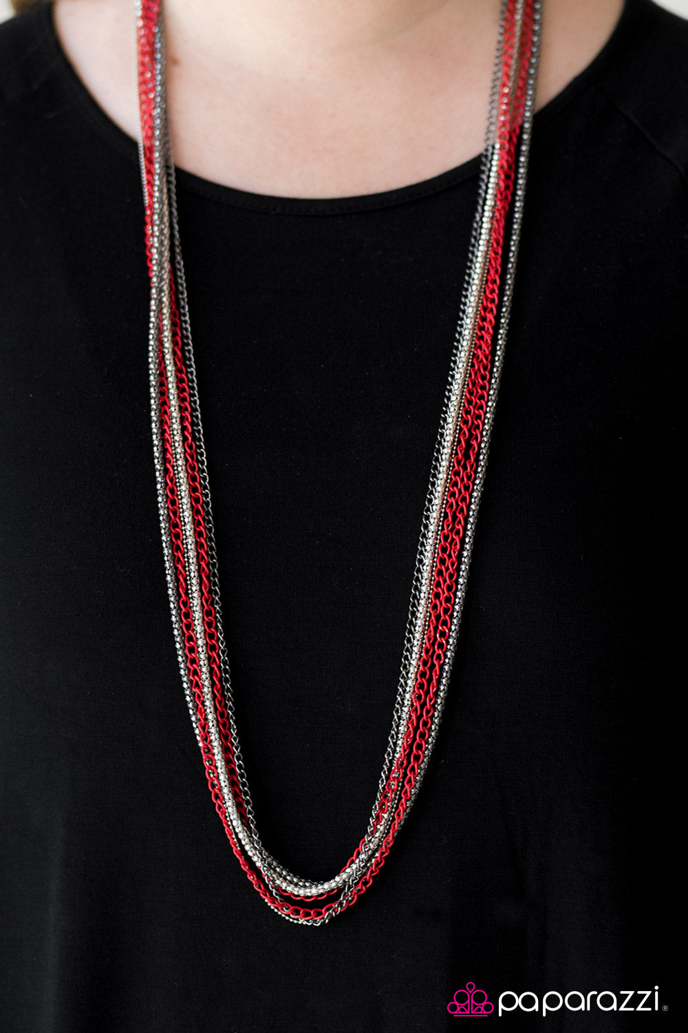 Colorful Calamity - Red - Paparazzi necklace