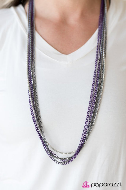 Colorful Calamity - purple - Paparazzi necklace