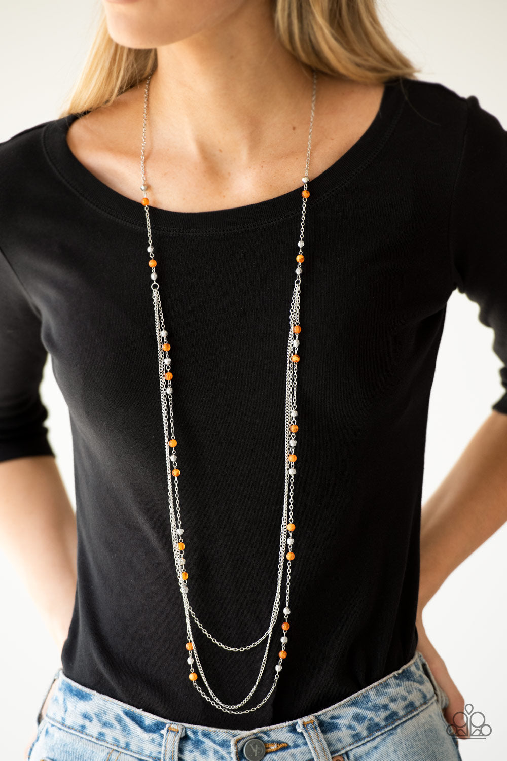 Colorful Cadence - orange - Paparazzi necklace