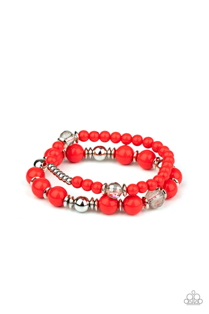 Colorful Collisions - red - Paparazzi bracelet