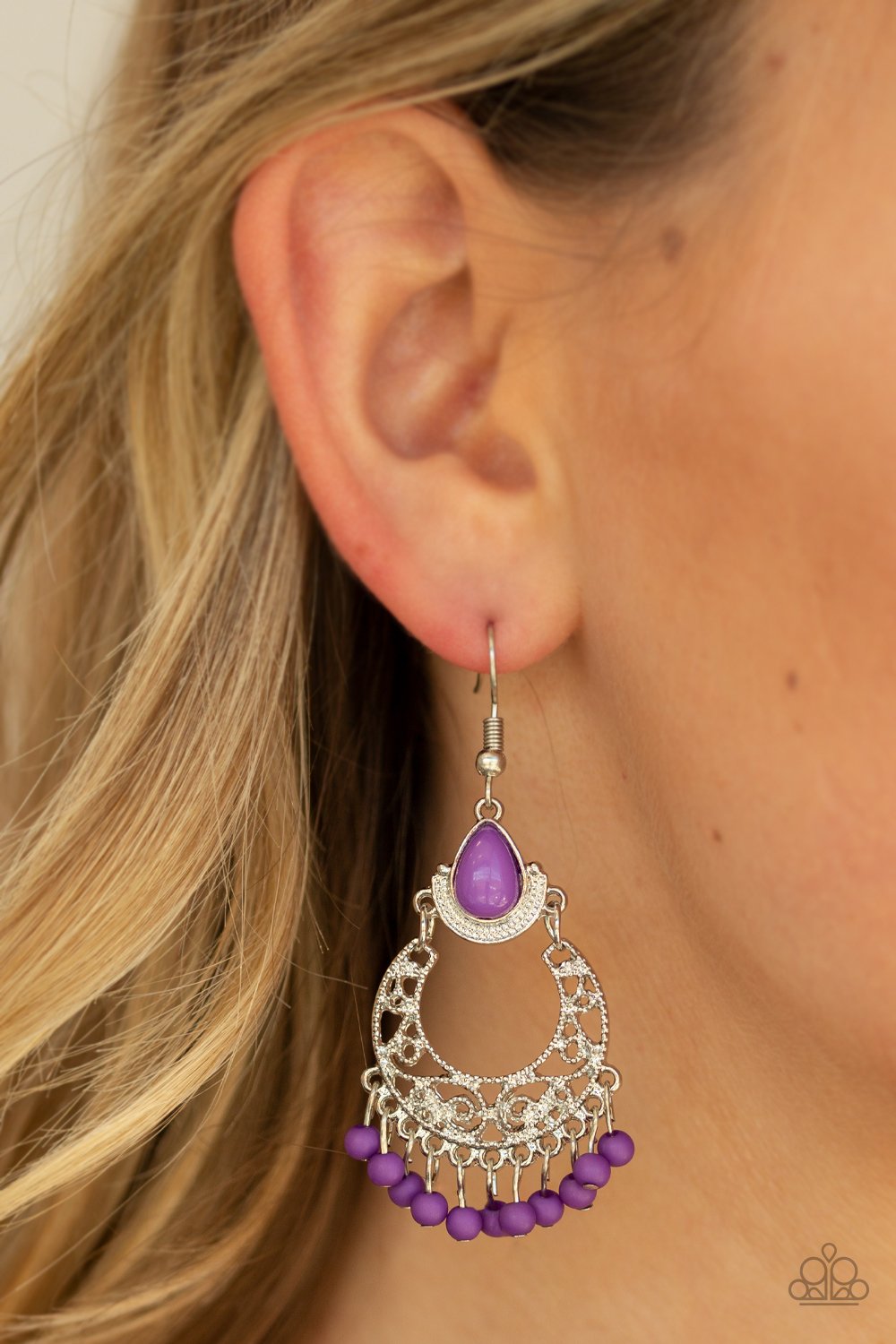 Colorful Colada-purple-Paparazzi earrings