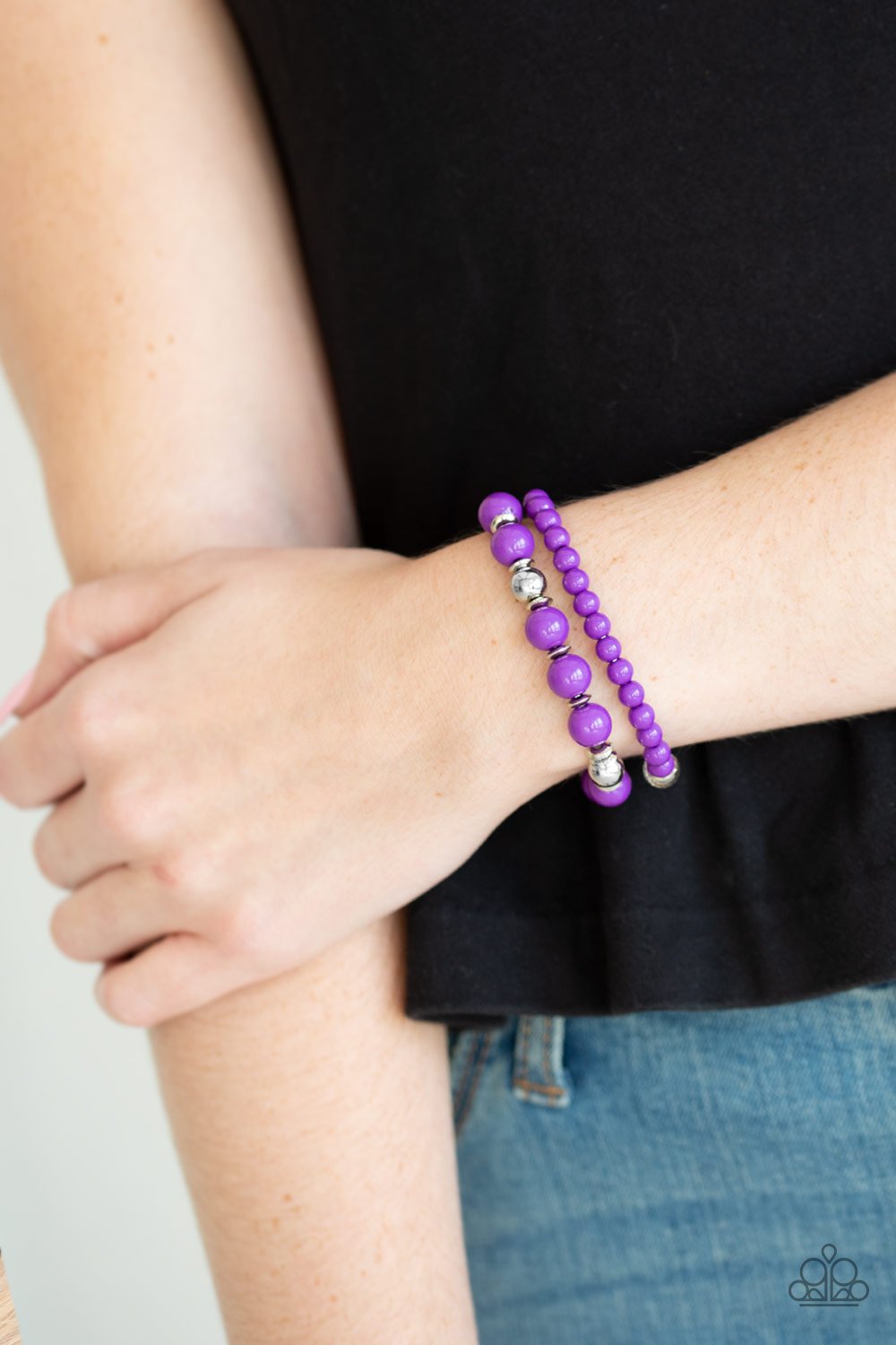 Colorful Collisions-purple-Paparazzi bracelet
