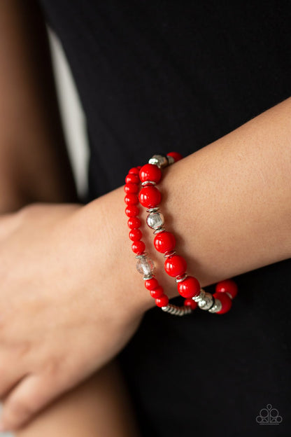 Colorful Collisions-red-Paparazzi bracelet