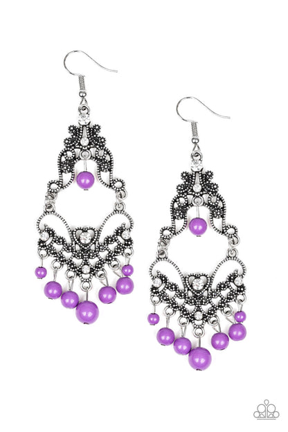 Colorfully Cabaret - purple - Paparazzi earrings