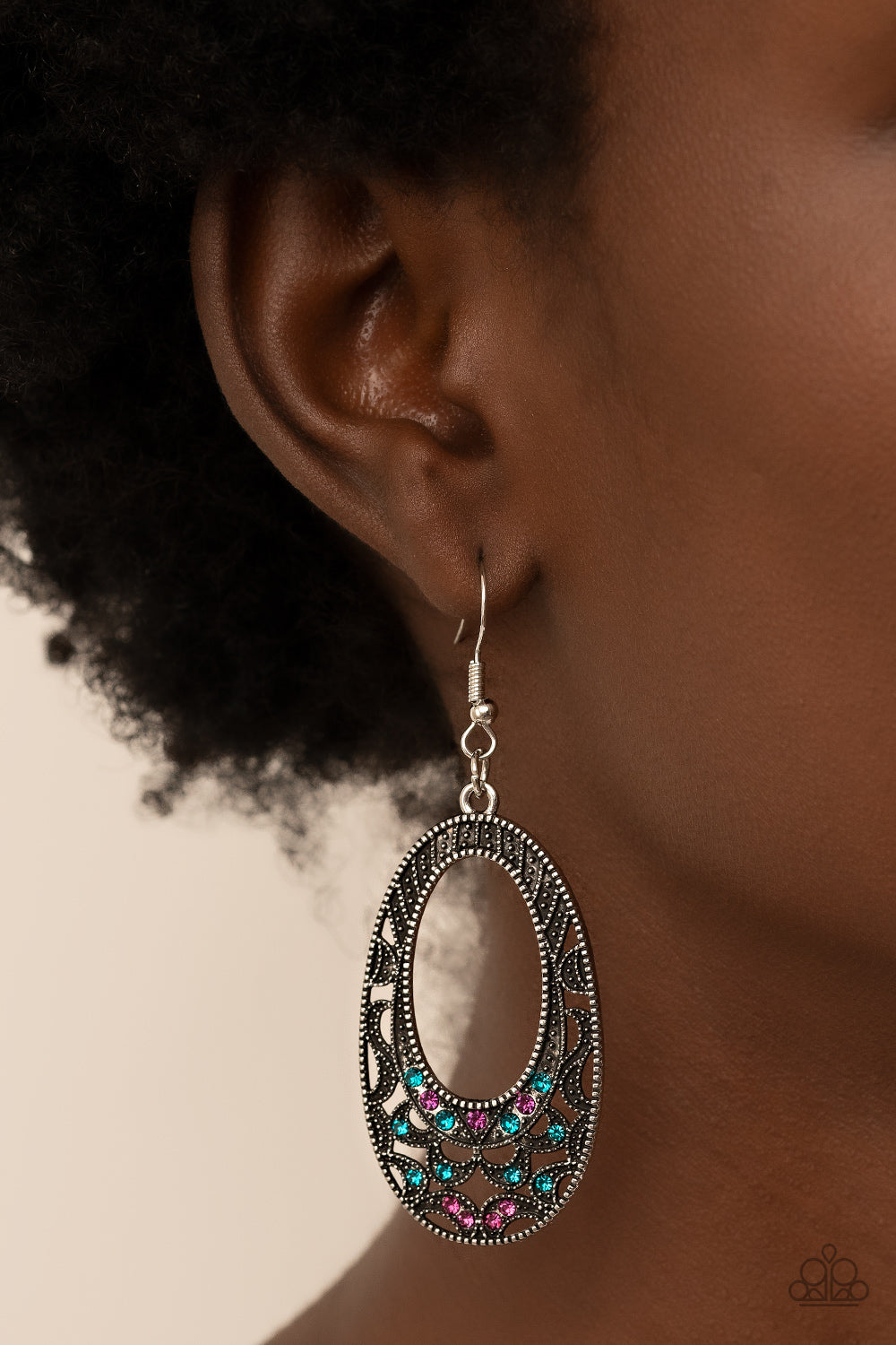 Colorfully Moon Child - multi - Paparazzi earrings