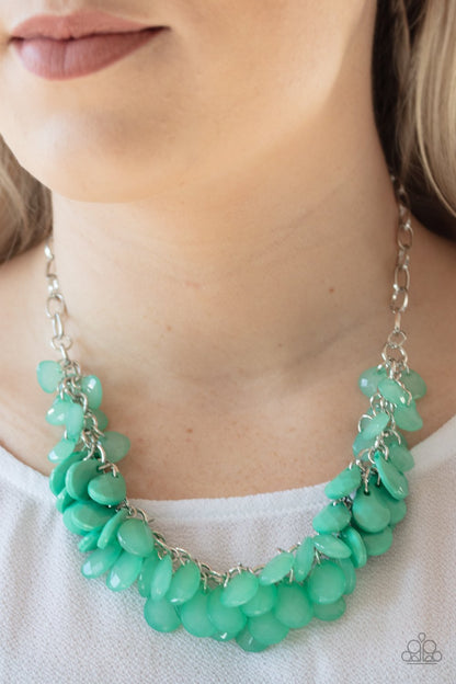 Colorfully Clustered-green-Paparazzi necklace