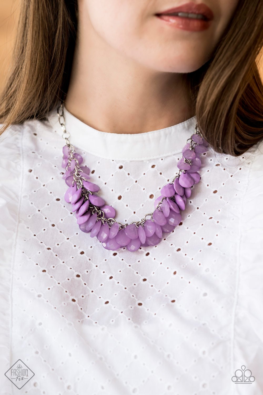 Colorfully Clustered-purple-Paparazzi necklace